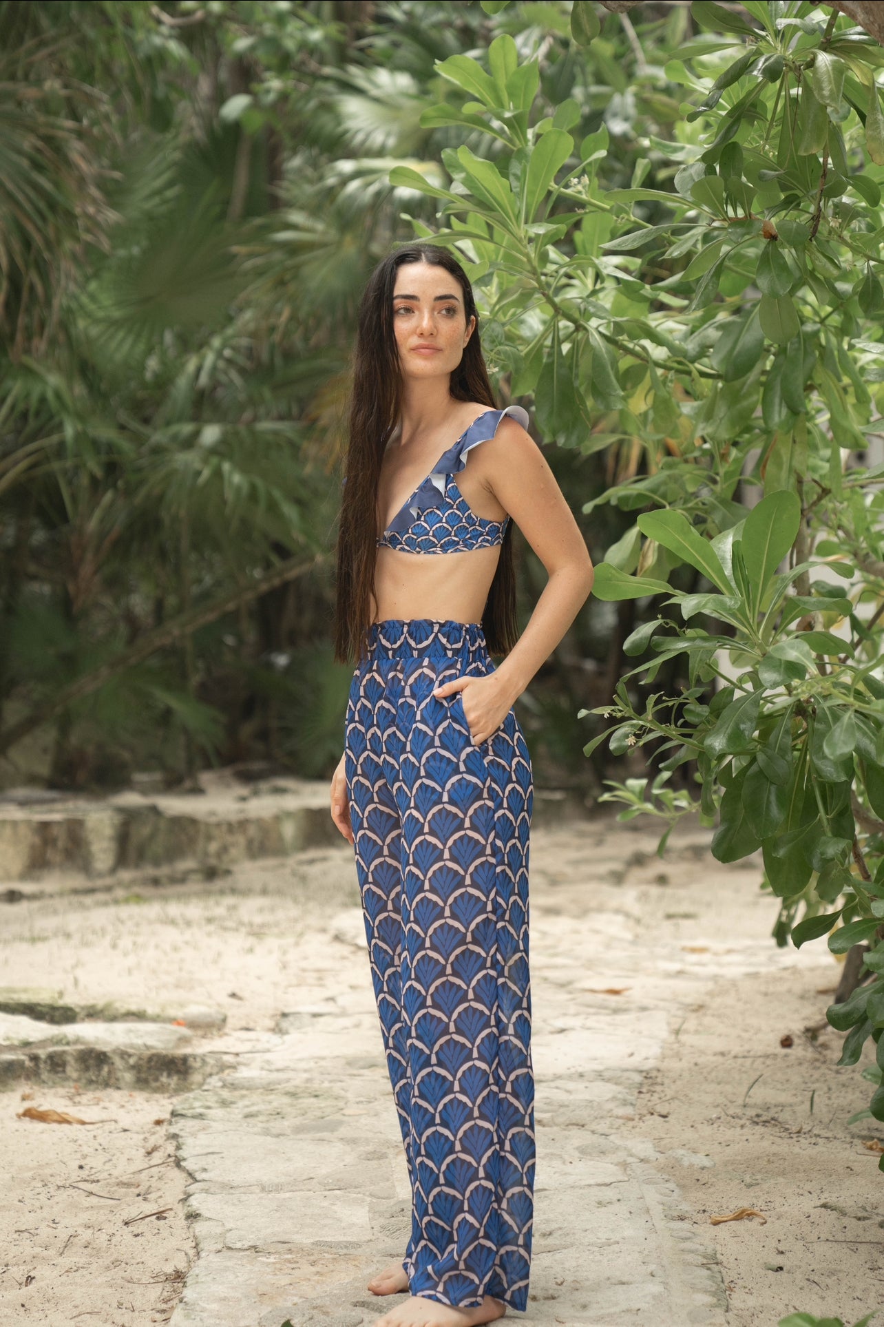 Blue Coral Pants Coverup