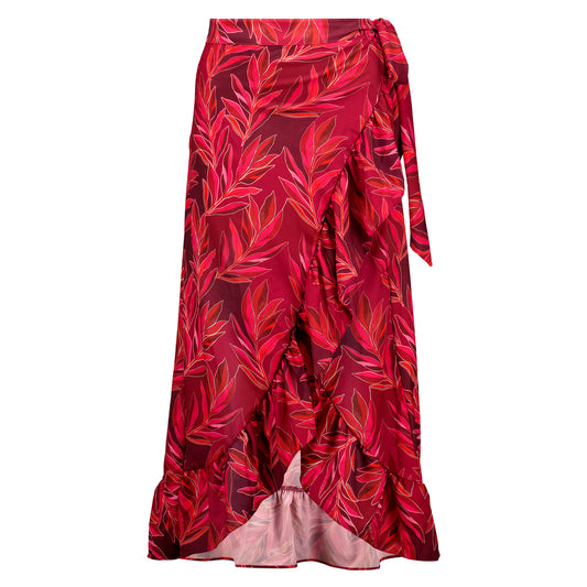 Burgundy Falda Larga