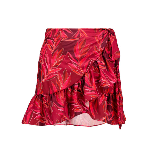 Burgundy Falda Corta