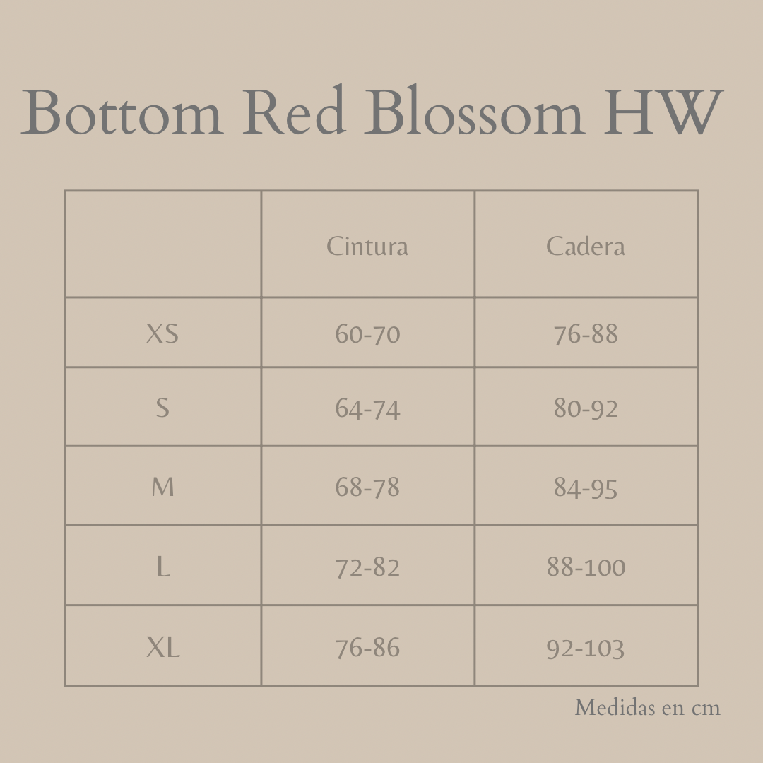 Red Blossom Bottom High Waist