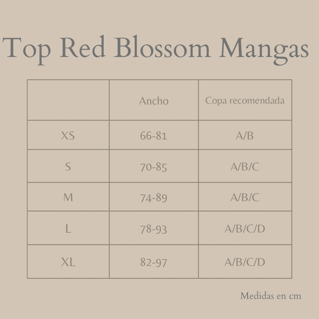 Red Blossom Top Con Mangas